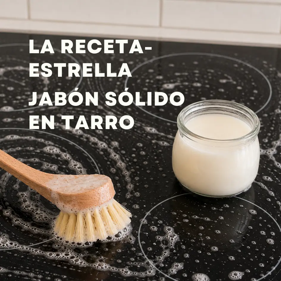 jabón sólido en tarro